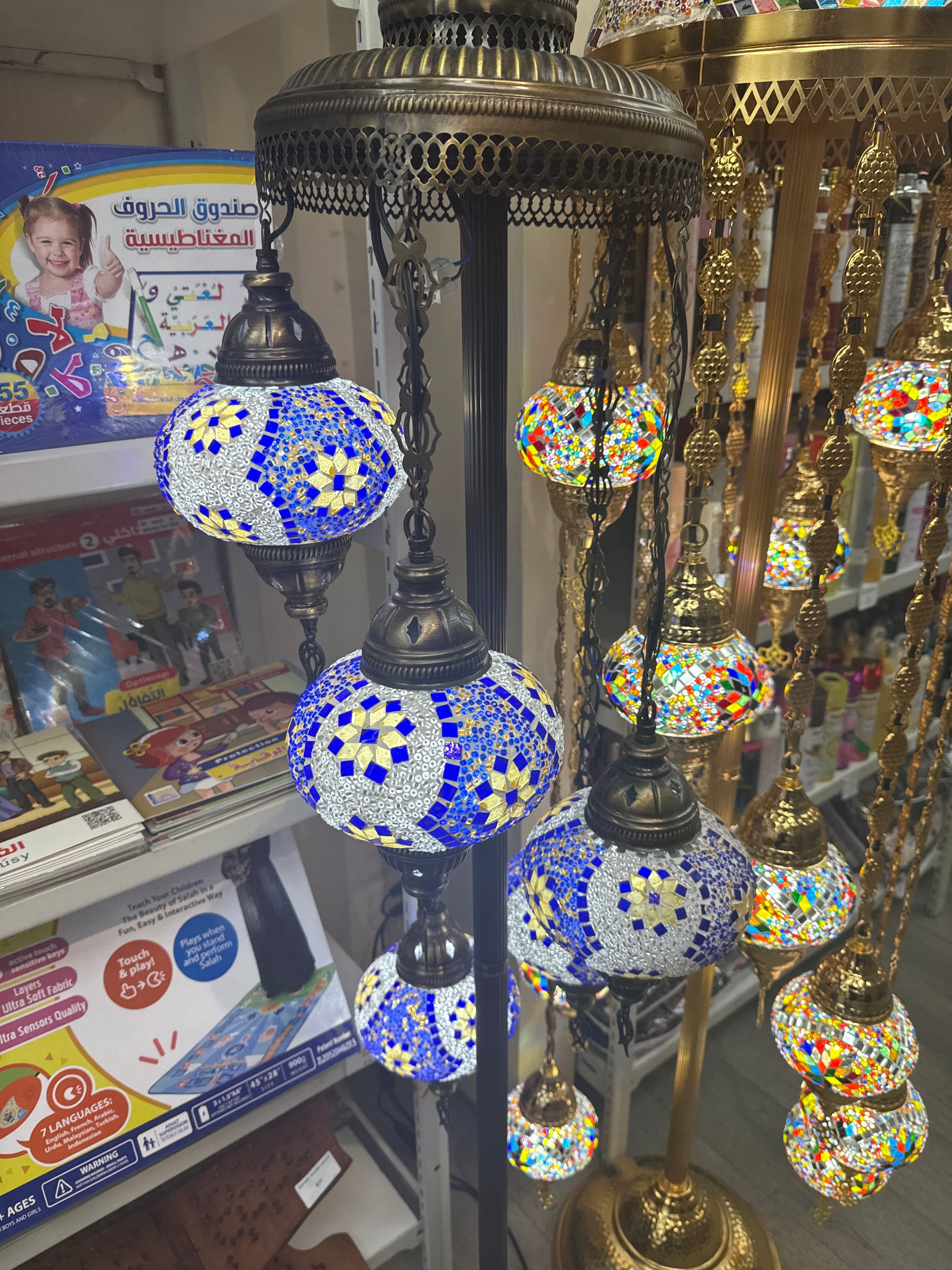 Bronz turkish lamp with 5 bulbs