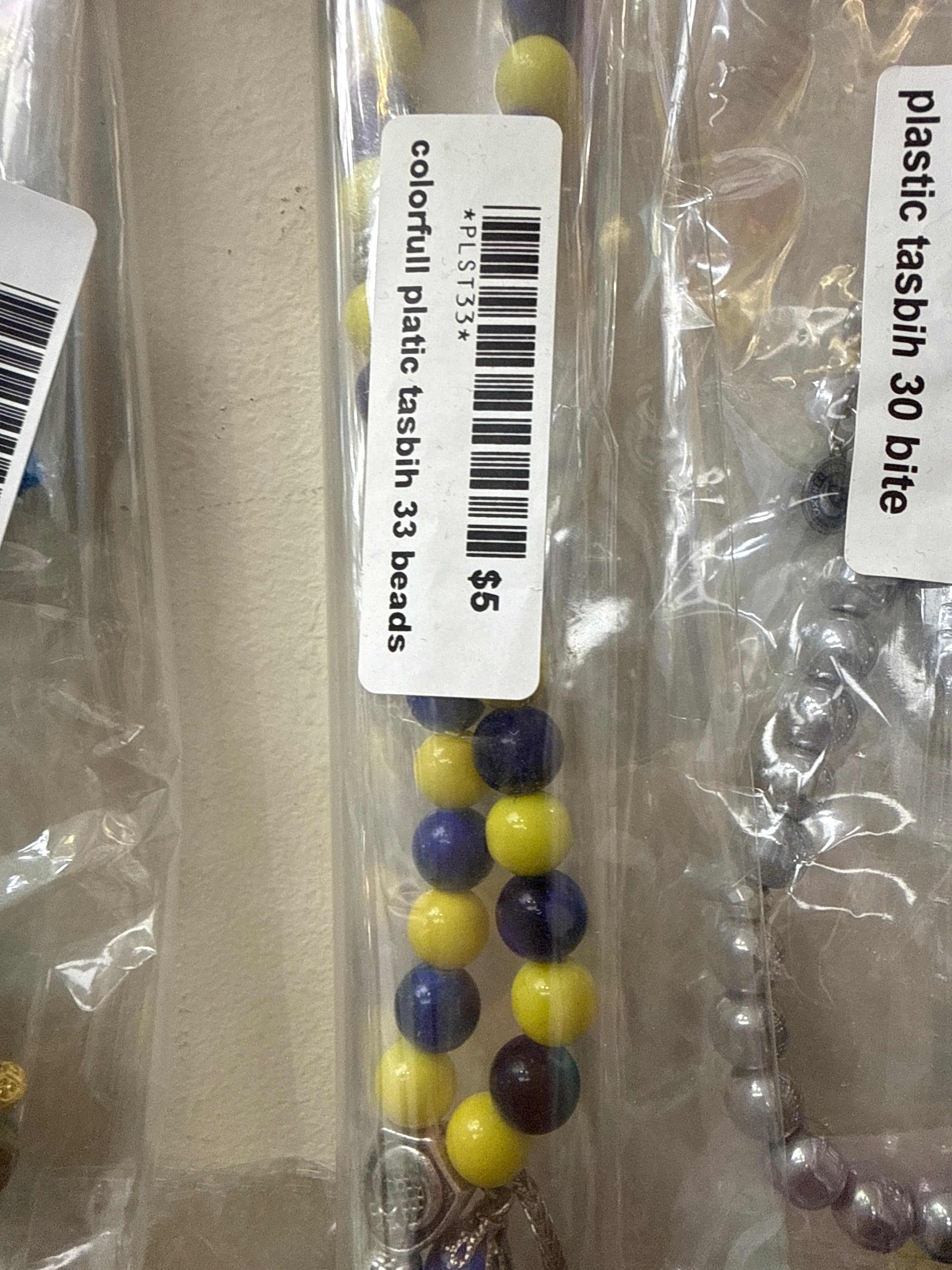 Colorfull plastic tasbih 33 beads