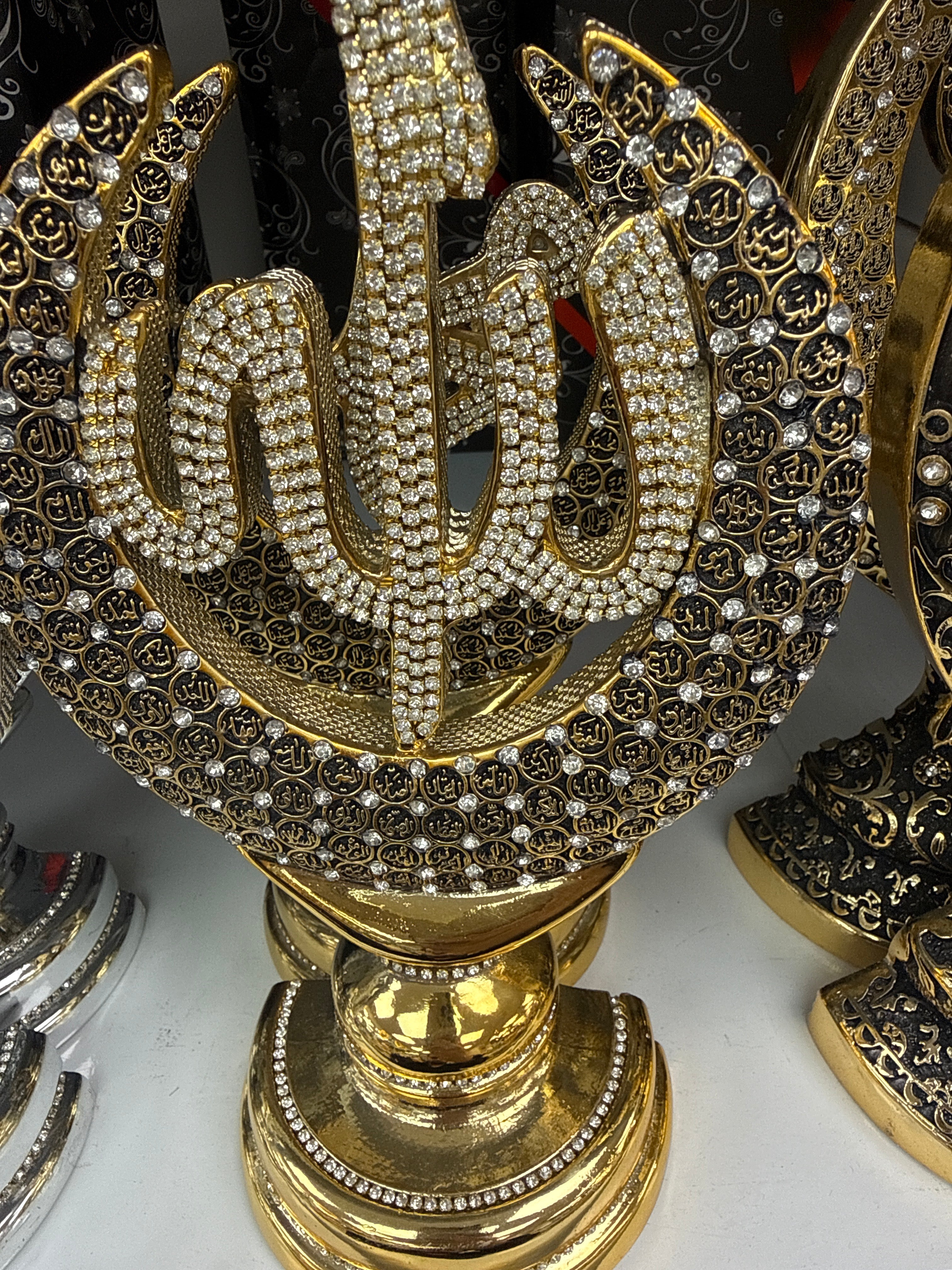 Ceramic meduim decor allah and mohamed silver