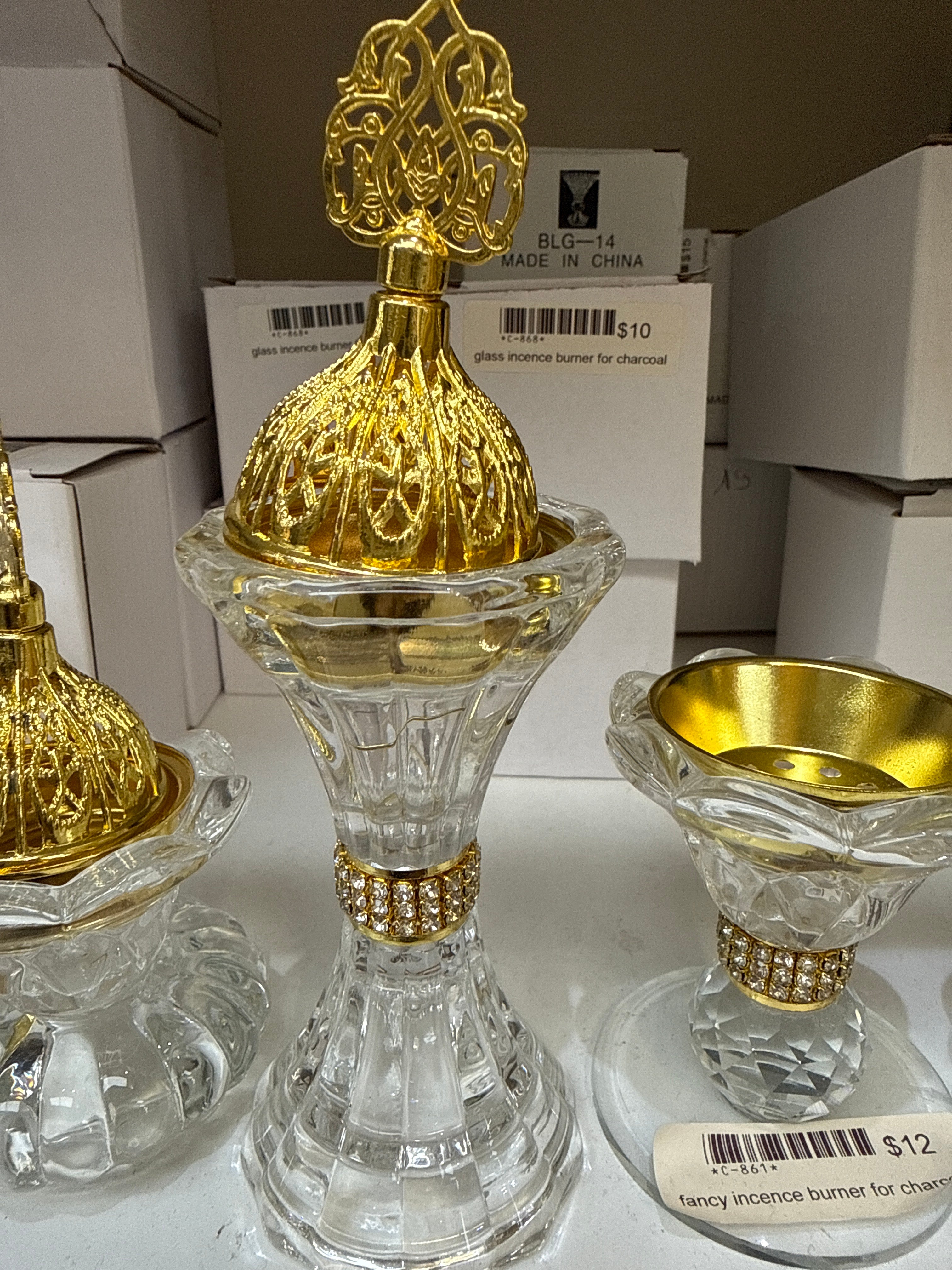 Fancy glass Incence burner for charcal