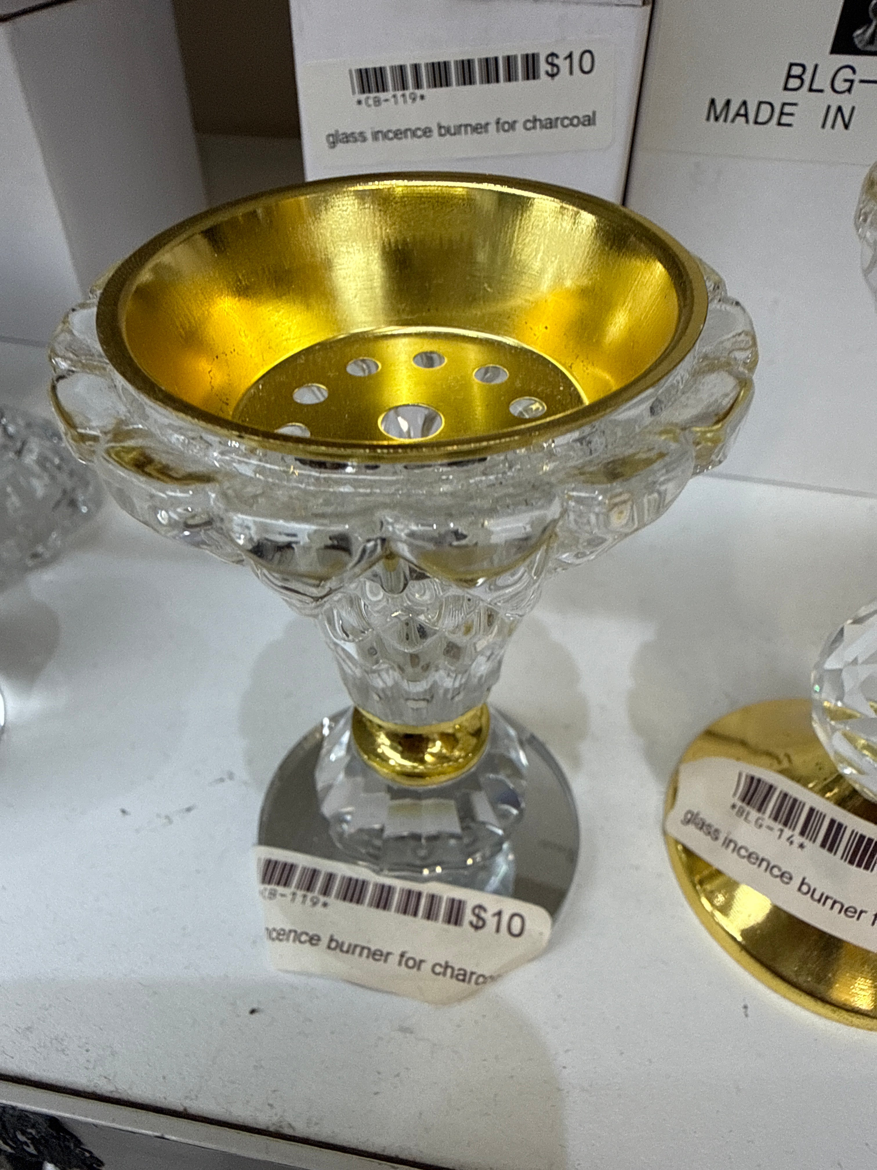 Glass Incence burner for charcoal