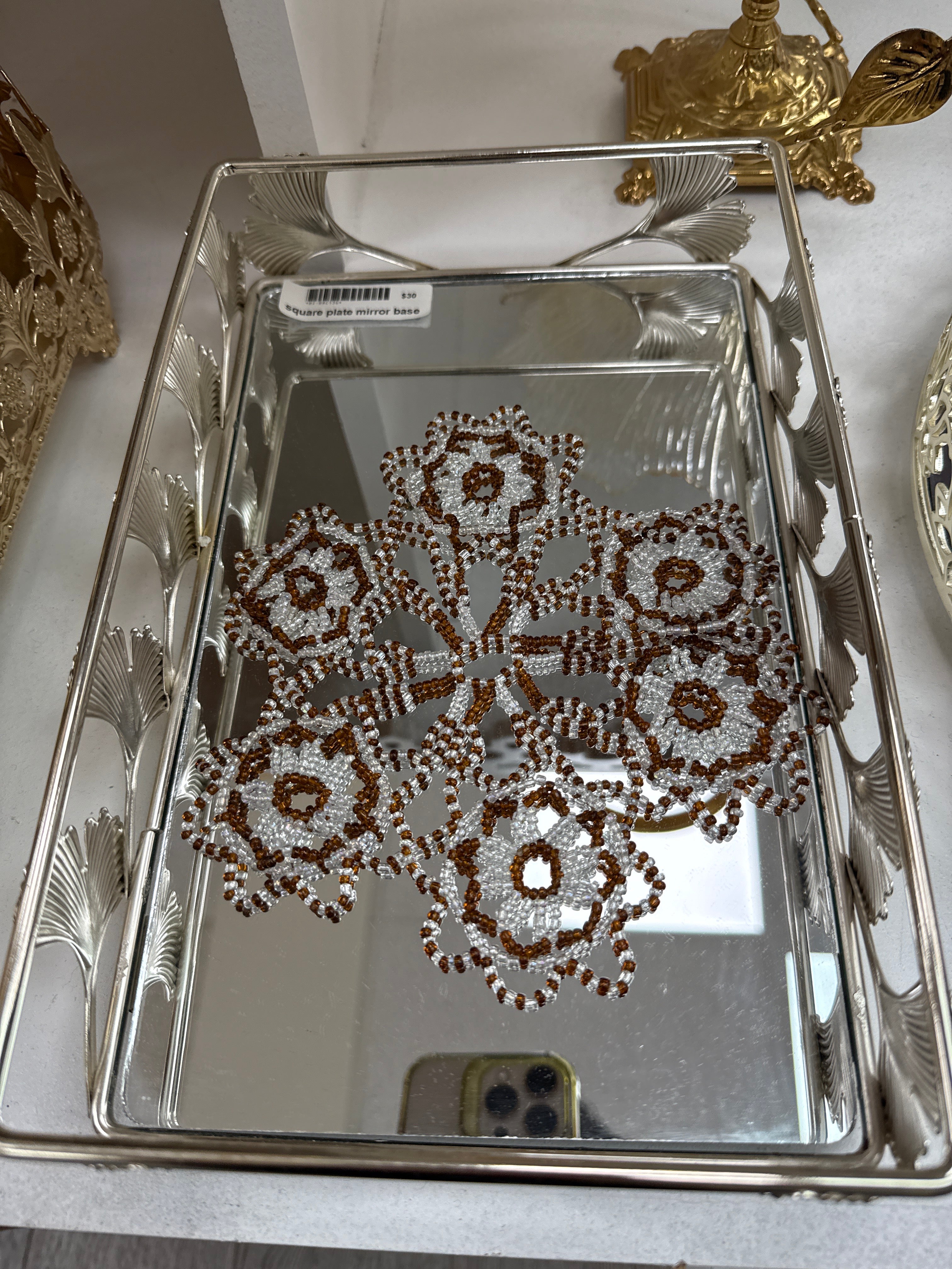 Square plate mirror base
