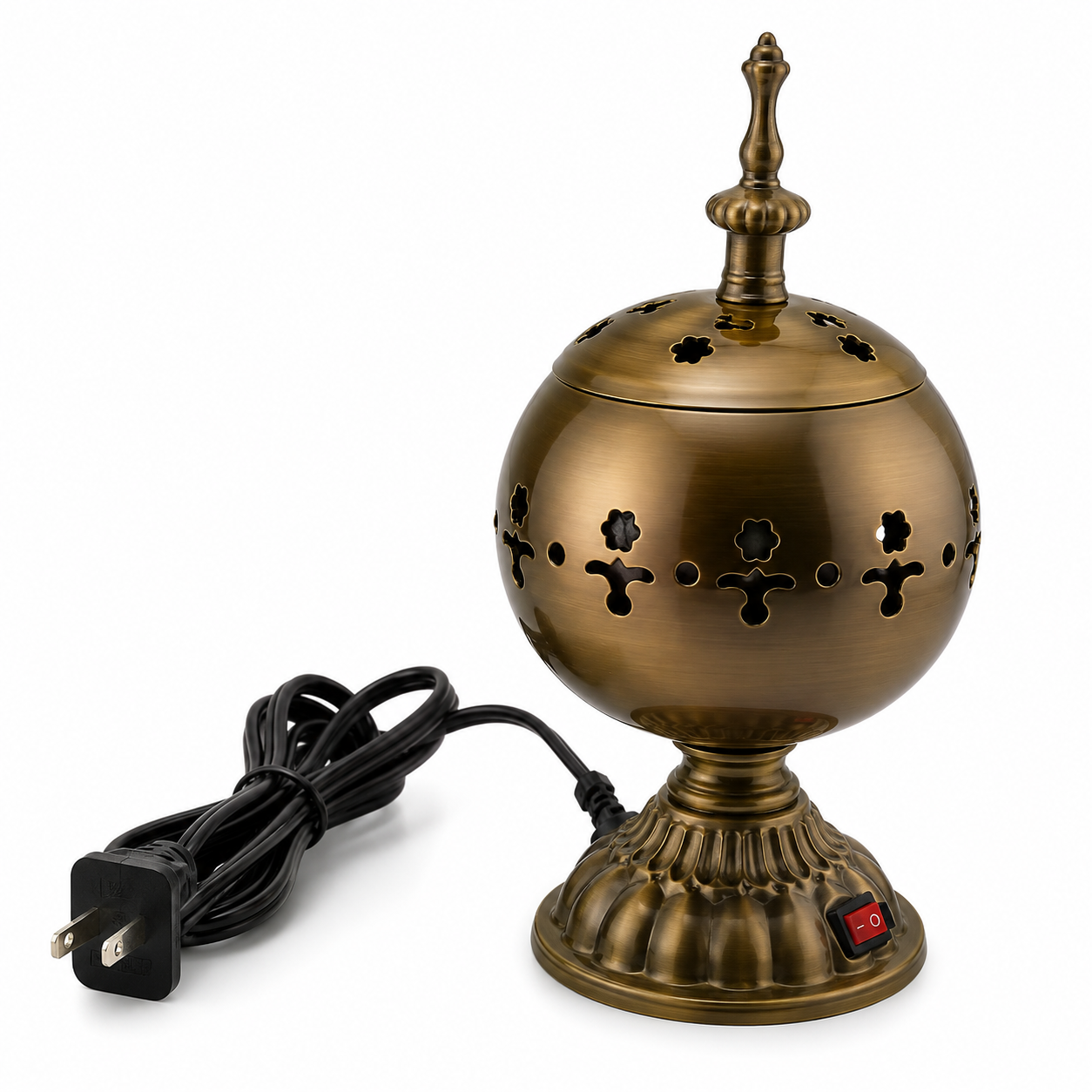 Antique Bronze Electric Bakhoor Incense Burner with Lid