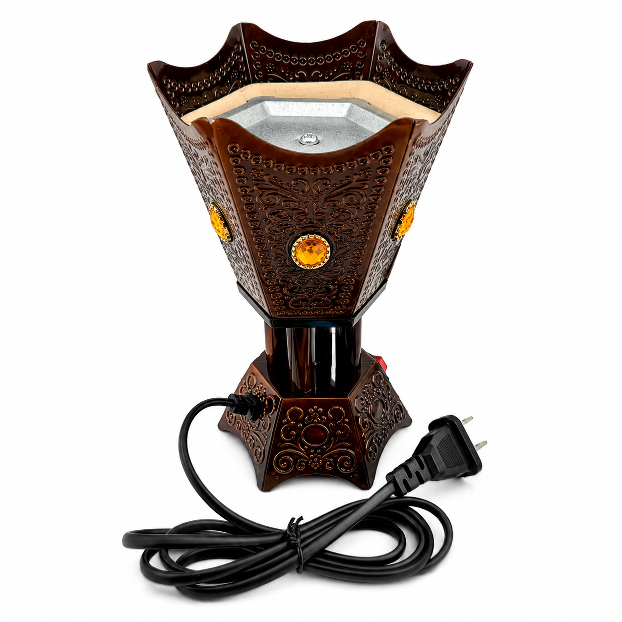 Metal Electric dark brown  Bakhoor Incense Burner