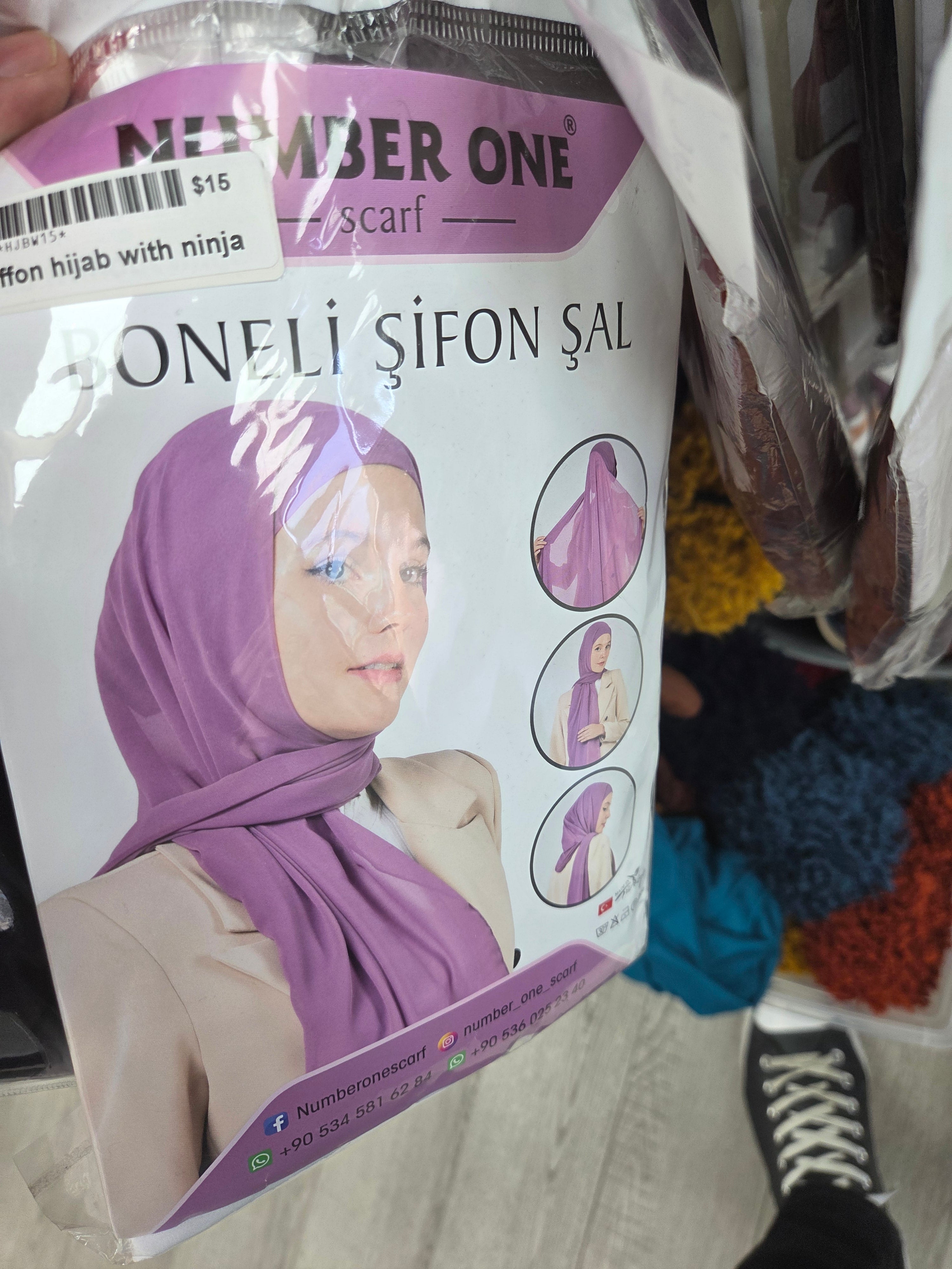 Shiffon hijab with ninja