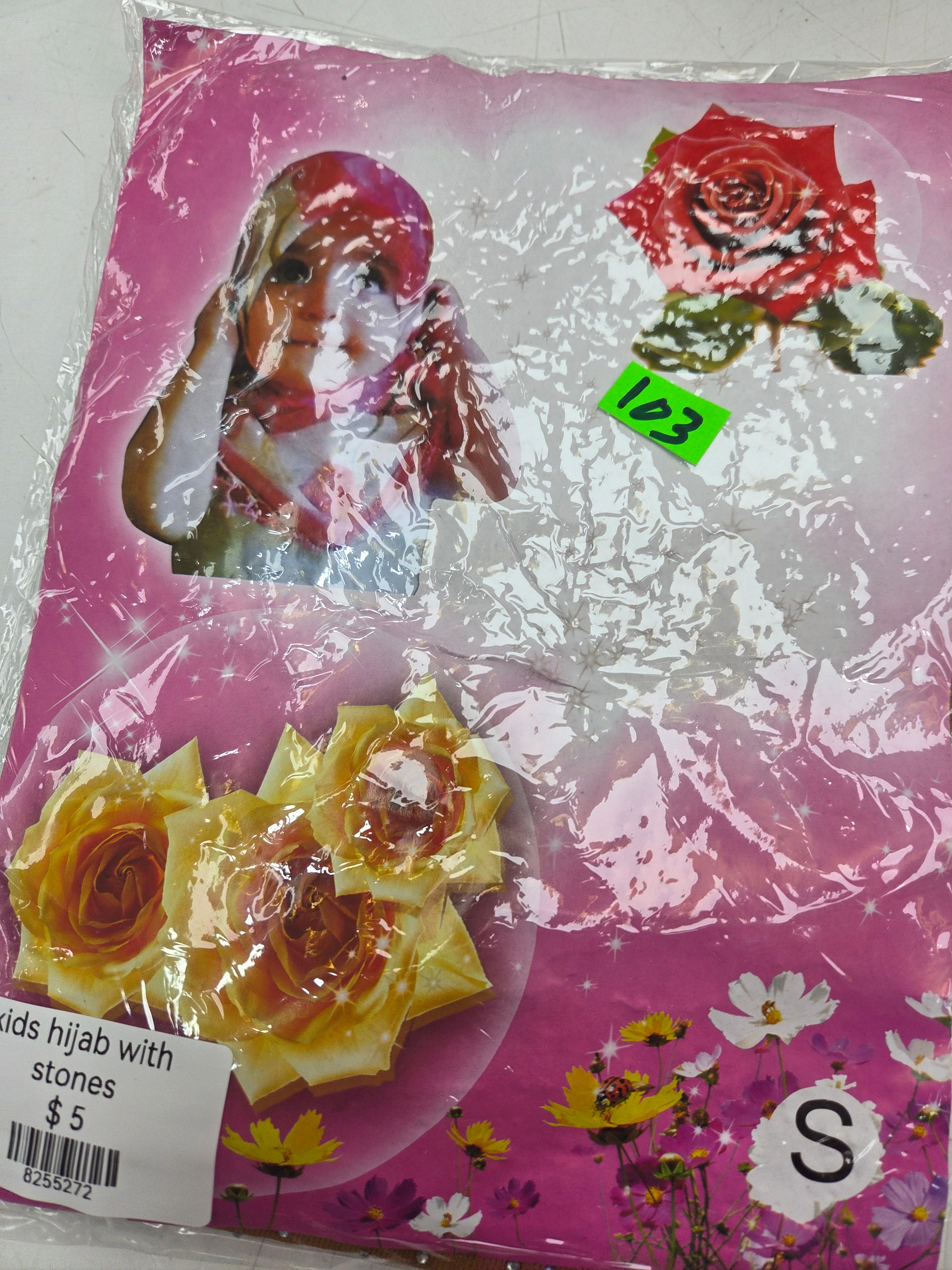 Kids hijab with stones