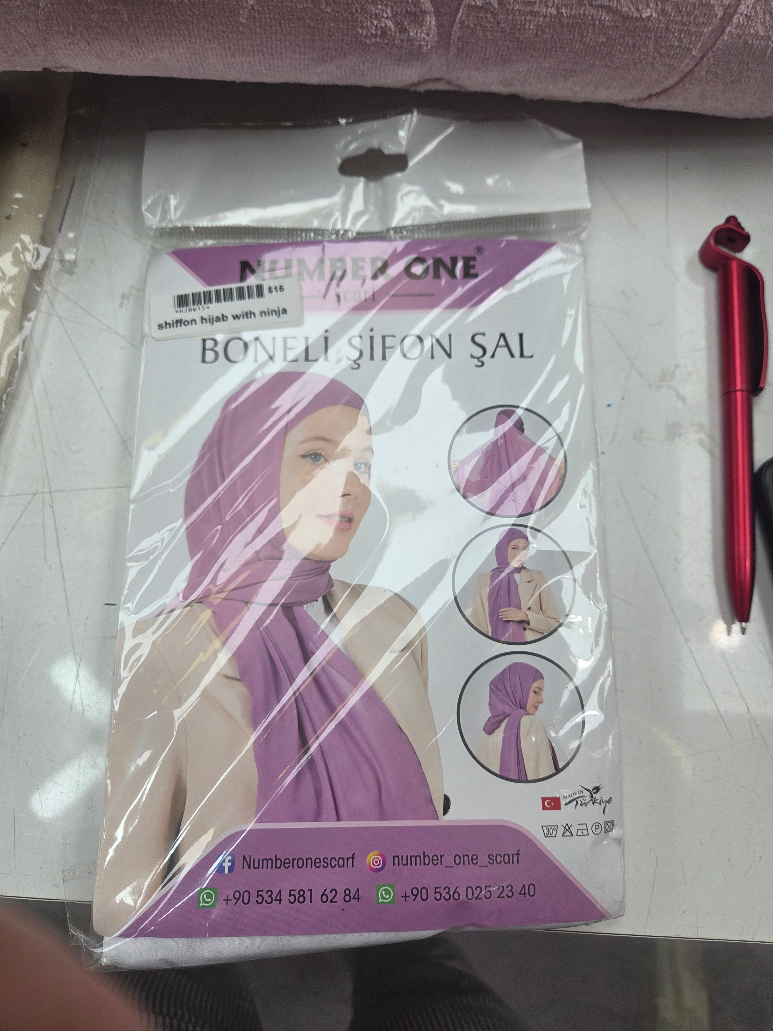 Shiffon hijab with ninja